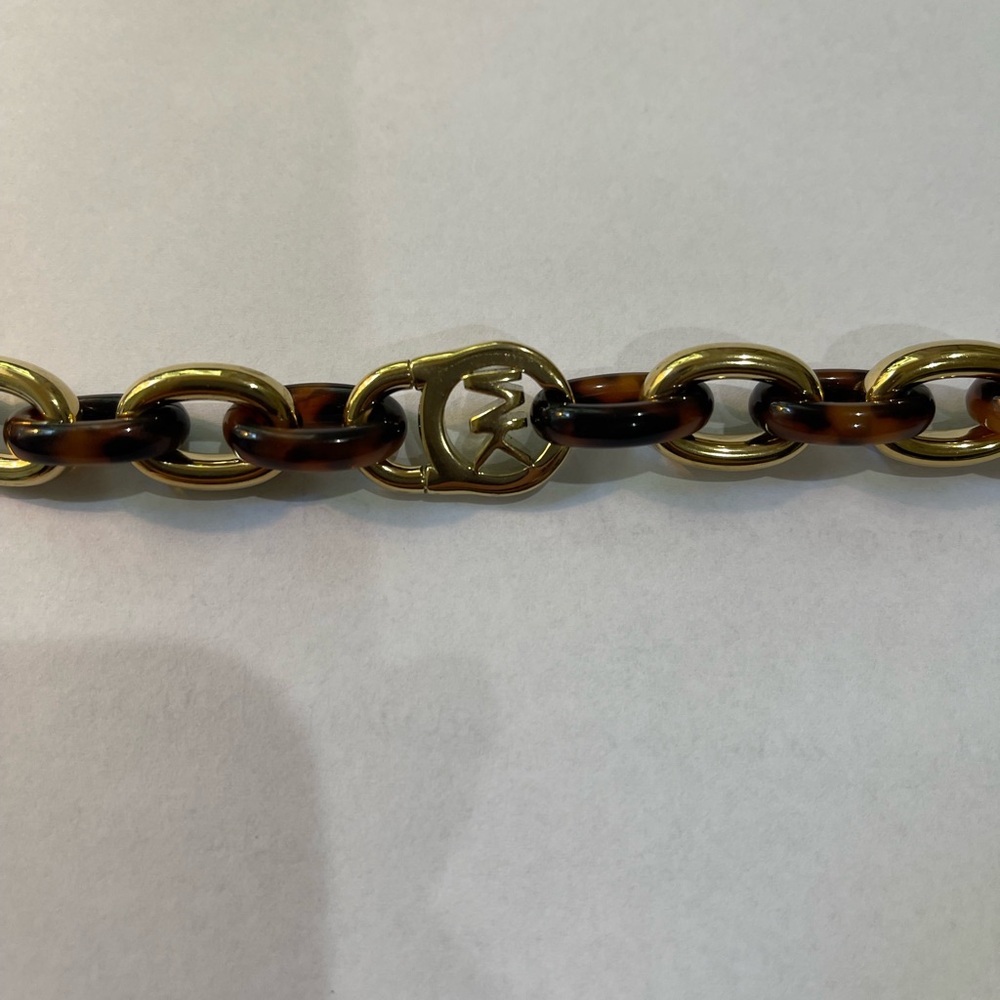 Michael Kors Gold and Tortoise Chain Bracelet